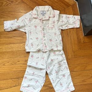 Petite Plume Ballerina White and Pink 12/18 Months Pajama Set